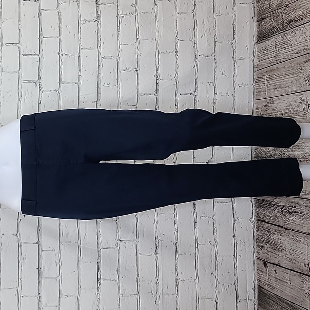 Banana Republic Hampton Fit Mid Rise Straight Leg Flat Front Crop Pant in Navy